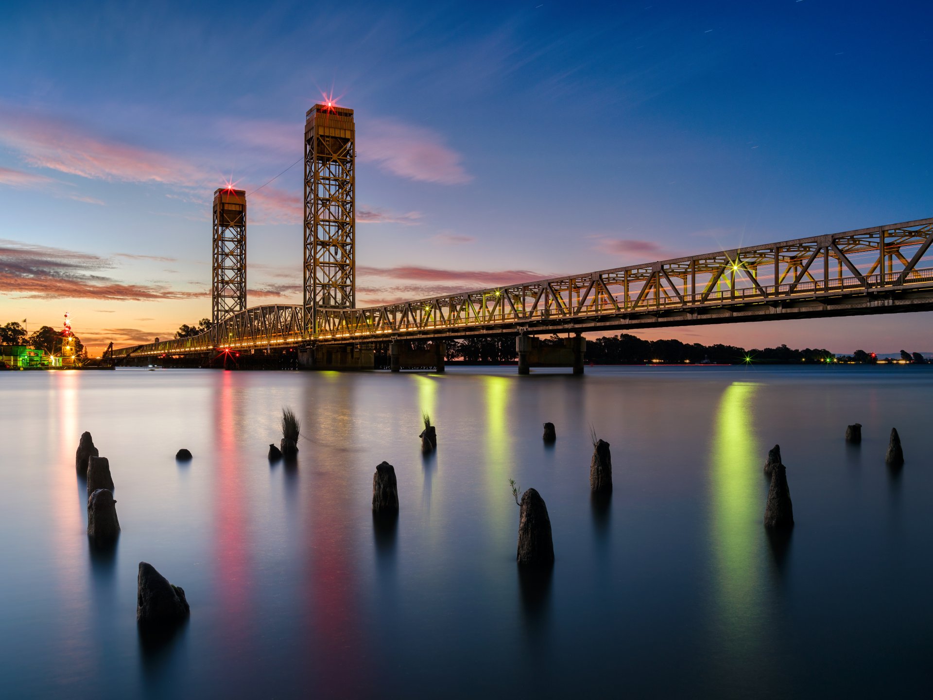 bridge with lights